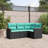 Ebern Designs 4 Piece Patio Sofa Set With Cushions Black Poly Rattan-1877193868-1877193970