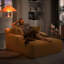 Chaise longue rembourrée en velours côtelé-105193811