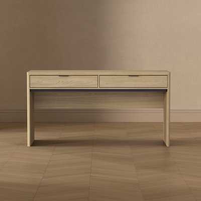 Bureau Evelyn moderne à 2 tiroirs de 152 cm (60 po) de couleur beige