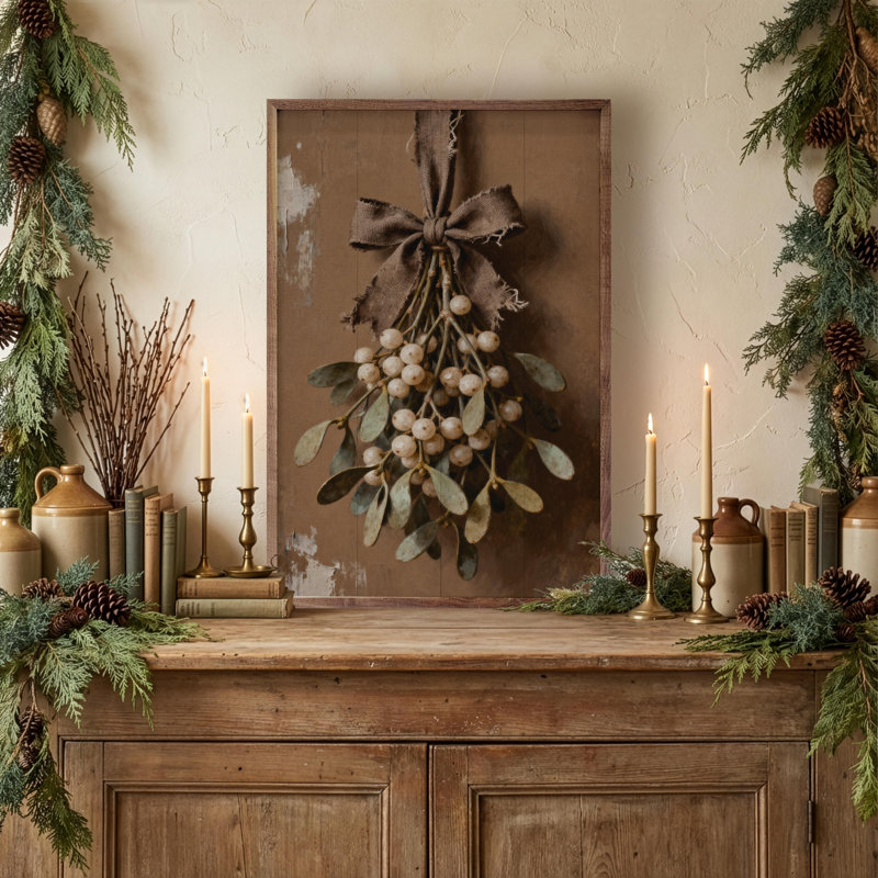 Rustic Brown Mistletoe, 36" H x 24" W