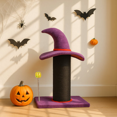 Grattoir pour chat avec chapeau de magicien pour chats d'intérieur, Halloween
