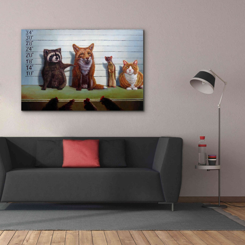 «Usual Suspects» par Lucia Heffernan, reproduction sur toile tendue, H 40 po x l 60 po