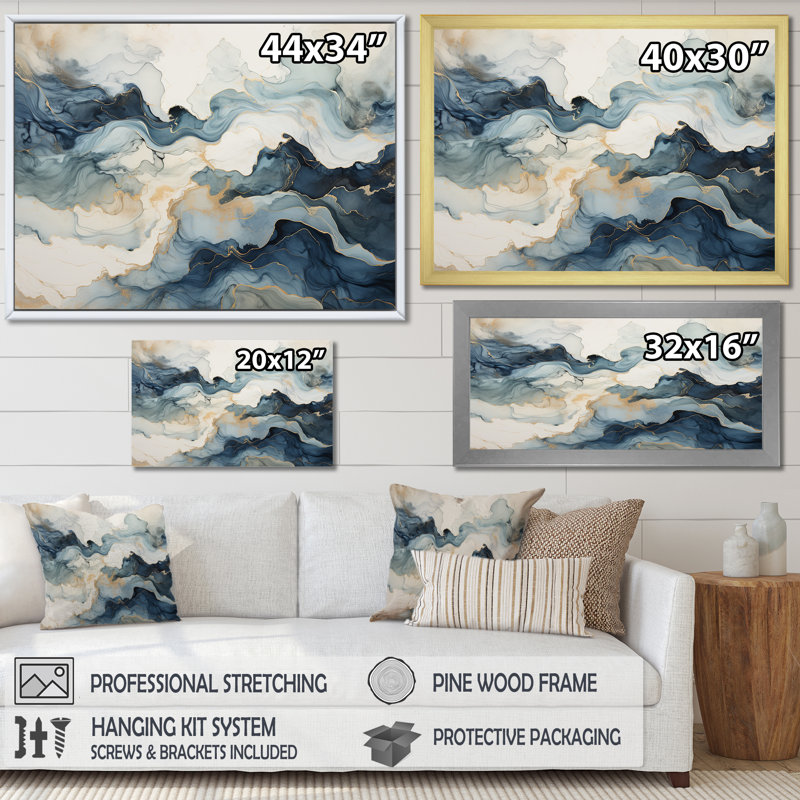 Art mural sur toile Minimalisme, River Mountain Wonders I, Toile tendue, H 30 po x l 40 po