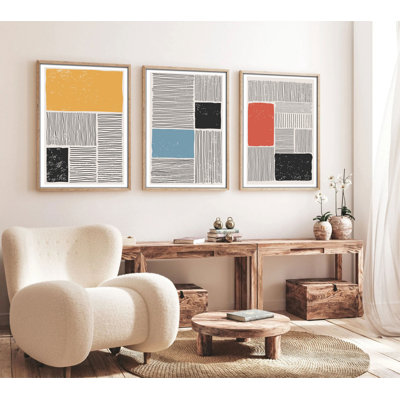Élégantes peintures décoratives en panneau de fibres à densité moyenne (3 pièces), 8 x 12 pouces chacune | 100% panneau de fibres à densité moyenne avec une épaisseur de 0,1 pouce et 100% des cadres en bois massif avec une épaisseur de 1 pouce | Parfait pour le salon, la chambre à coucher et le bureau