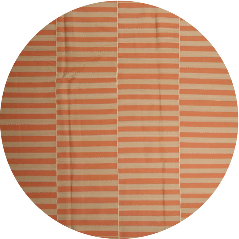 Striped Indoor Rug, Round 3'