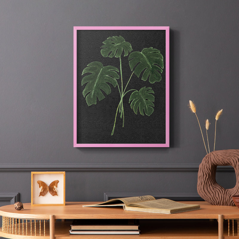 Simple Tropics I, reproduction encadrée - bois massif, H 10 po x l 8 po, Rose