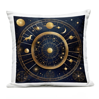 Astrology Zodiac Birth Chart Design by Tabz Jones Outdoor Printed Pillow