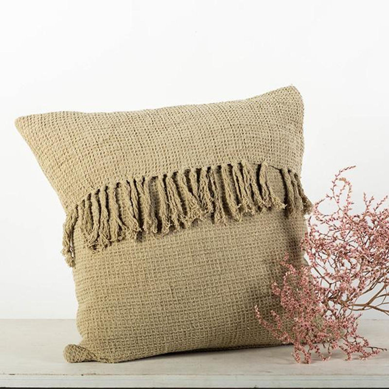 Housse de coussin réversible en coton Sylvannah, Taupe