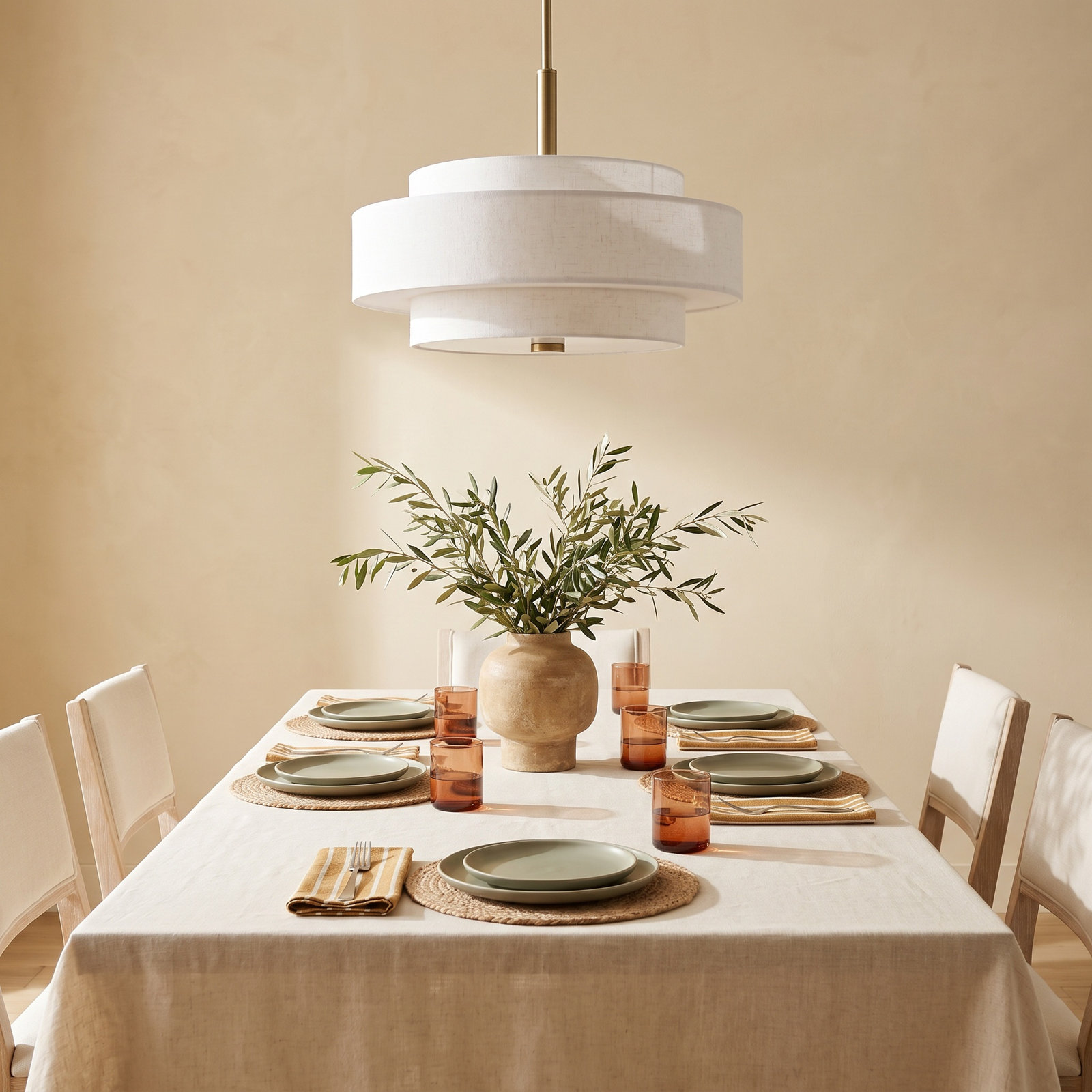 Arly 4 - Light Steel Dimmable Drum Chandelier