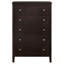 Commode 5 tiroirs brun chaud