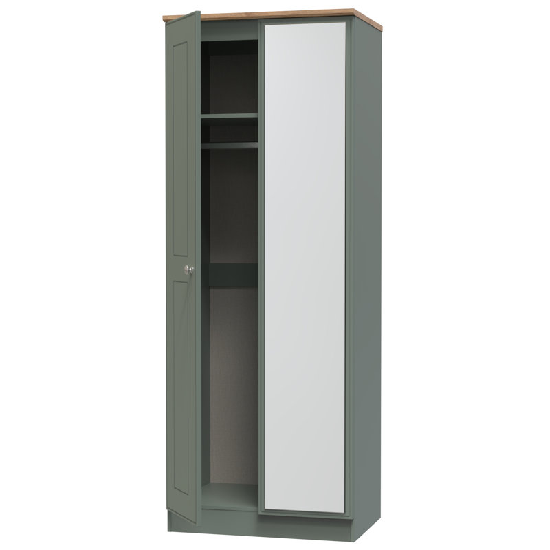 Conners Manufactured Wood Wardrobe, Reed Green/Riviera Oak