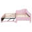 Twin Size Upholstered L-Shaped Upholstered Daybed with Pop Up Trundle, Pink-129465758