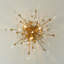 4-Light Modern Sputnik Branching Crystal Glass Leaf Flush Mount 