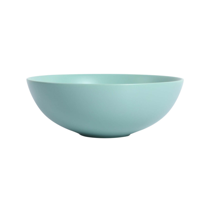 Lavabo de salle de bain circulaire en céramique 16,1 po Elegance Plexi Home, Vert clair mat