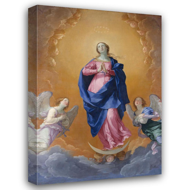 «The Immaculée Conception» par Guido Reni - Art mural sur toile tendue avec châssis, H 18 po x l 14 po