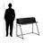 Rochadh Hutch with Shelf Black Finish Computer Desk with Metal leg, 39.01" H X 46.95" W X 23.47" D-97018636