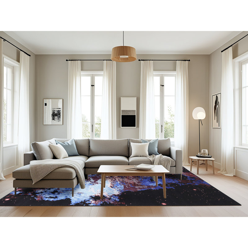 Tapis noir Stroman, Rectangle 8 pi x 10 pi