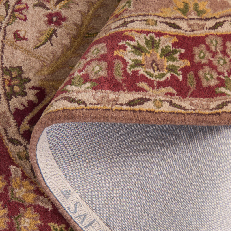 Geno Hand Tufted Wool/Cotton/Latex Oriental Rug in Red/Yellow/Green, Oval 7'6" x 9'6"