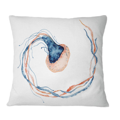 Coussin Painted Medusa On White I - Imprimé nautique et côtier