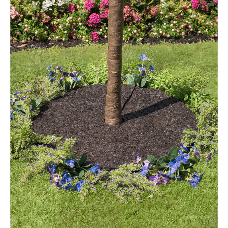 Permanent Mulch Recycled Rubber Tree Ring in Dark Brown