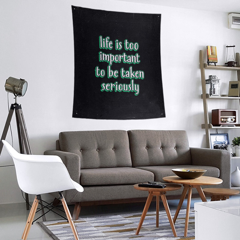 Tapisserie tableau noir en polyester et levity quoted, H 80 po x l 68 po, Vert