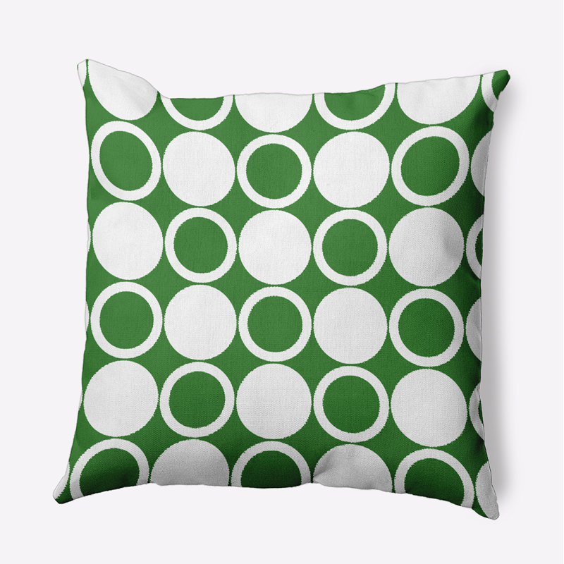 Cuban Flare Geometric Outdoor Reversible Throw Pillow, Green, 18" x 18"