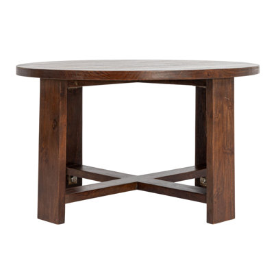 Elysa Elegant Acacia Trestle Round Coffee Table