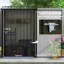 Remise extérieure 3,3 pi x 3,4 pi avec métal galvanisé, porte verrouillable, gris foncé, pour cour, garage, patio, pelouse, unité d'organisation de rangement pour piscine, gris, 3,4 pi, jardin