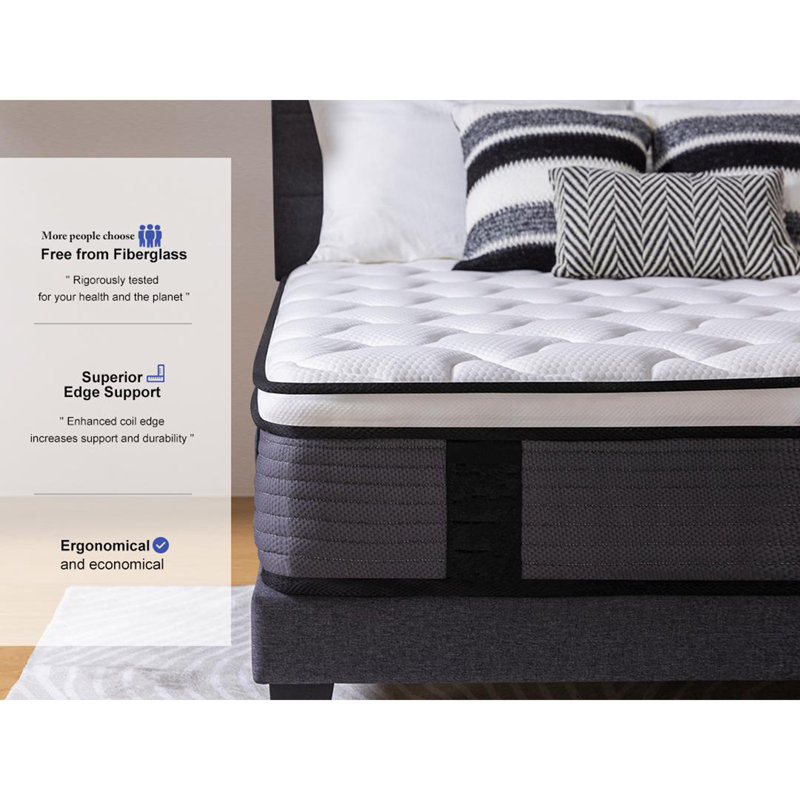 Certified Hybrid Memory Foam Pocket Spring Mattresses, Twin XL, 12"