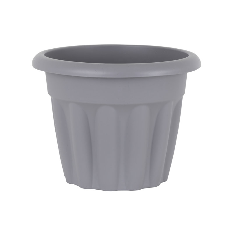 Wham Vista Round Planter Upcycle Grey, 25cm H x 33cm W x 33cm D