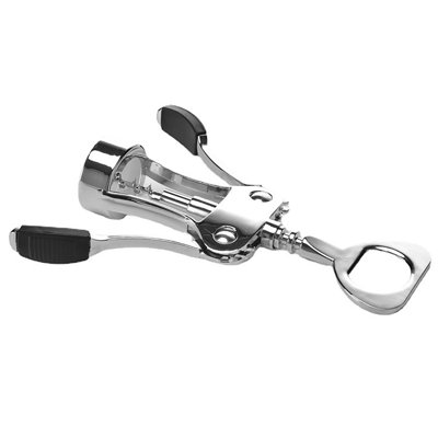 Ouvre-bouteille de vin avec tire-bouchon FixtureDisplays®, extracteur de bouchon à double levier en alliage de zinc avec ouvre-bouteille de bière intégré, chromé, poignée antidérapante, 2,36 po x 1,57 po x 7,48 po 014327 CA8F4C42A1BB02BD07FD899BF1