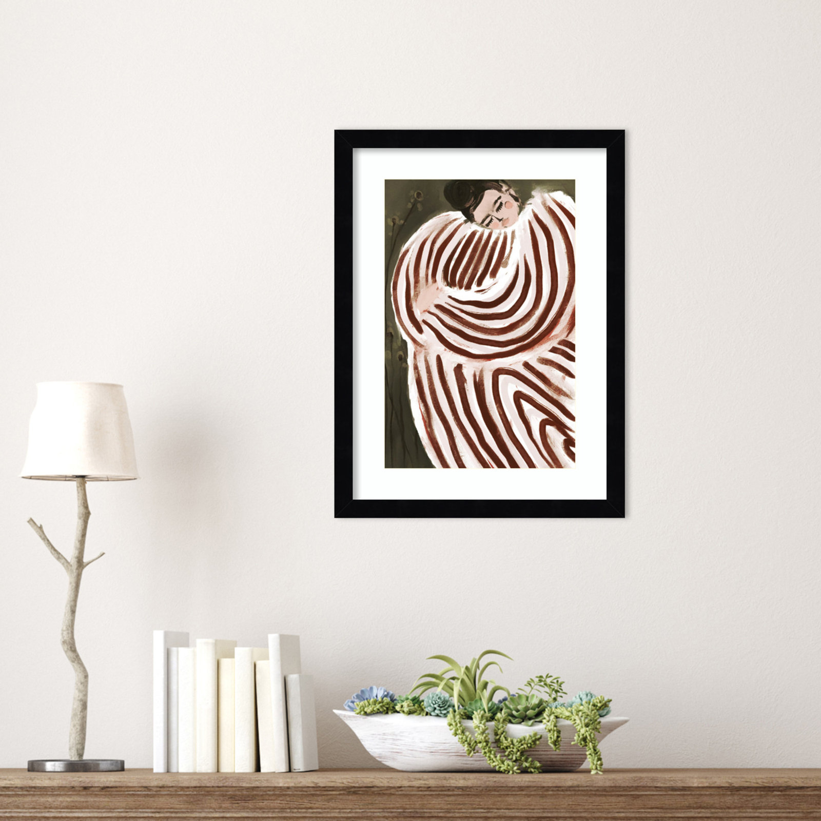 Sleeping Princess by Treechild Wood Framed Wall Art Print, 17" H x 13" W, Black 