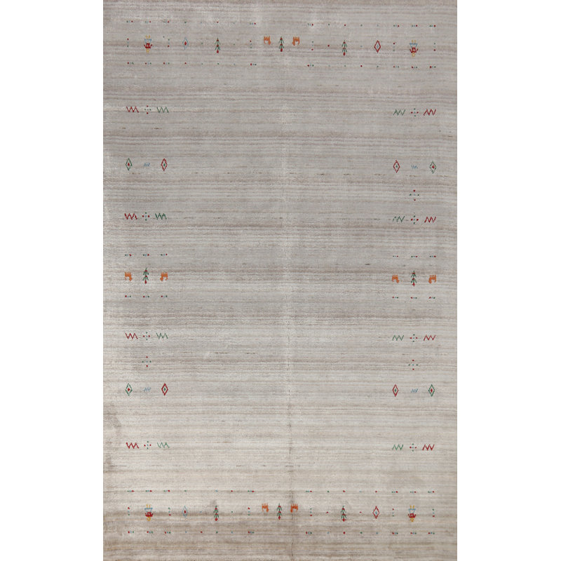 Tapis oriental en soie petits animaux de style Gabbeh 6 x 9