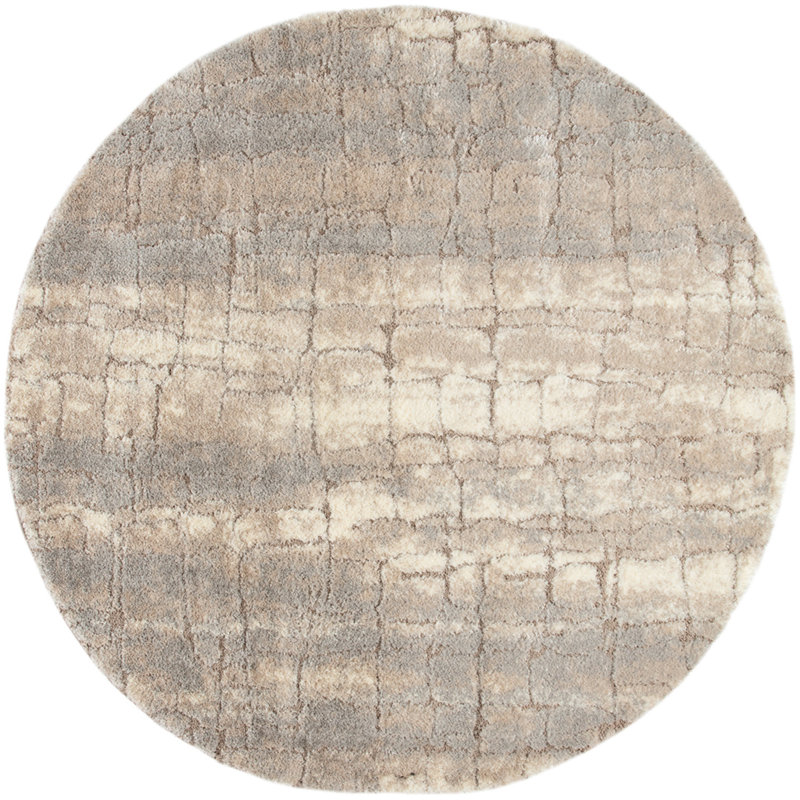 Ilgar Ivory Area Rug, Round 8'