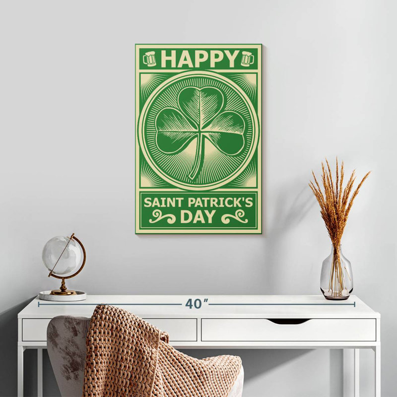 «Lelend Happy St. Patrick's Day» rétro, H 24 po x l 16 po