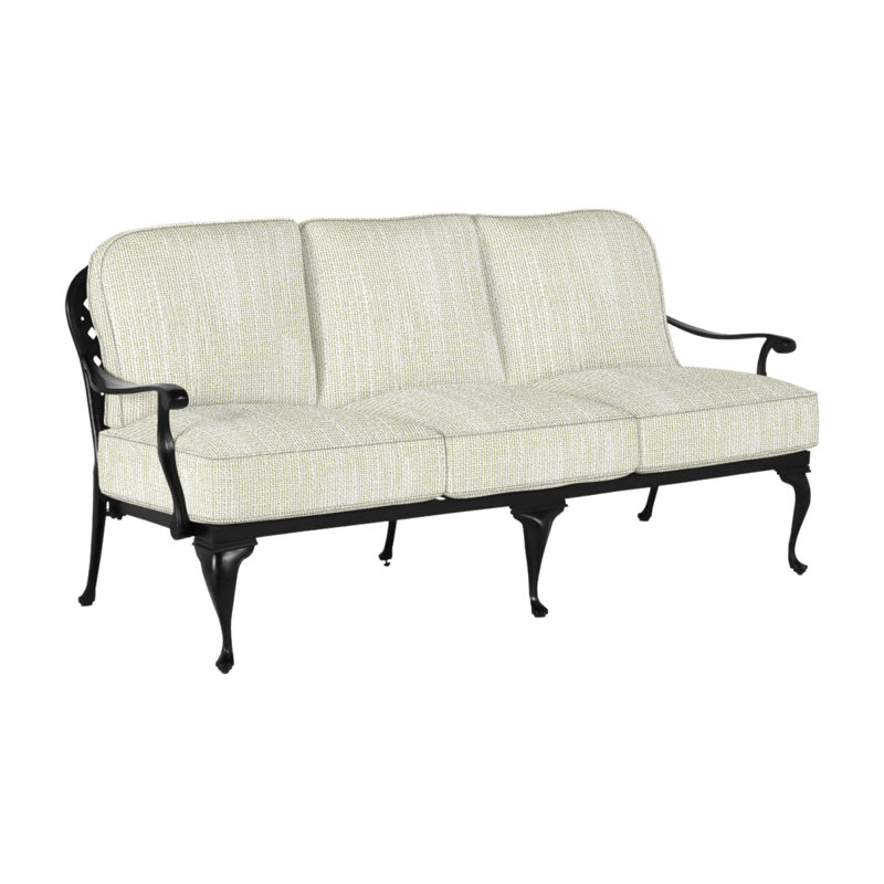 Provance Cast Aluminum Outdoor Sofa, Ancient Earth, Welt, Rollo Cream