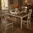 63"–78.7" Extendable Dining Table with Hidden Leaf, Solid Wood Turned Legs, Two-Tone Farmhouse Kitchen & Dining Room Table