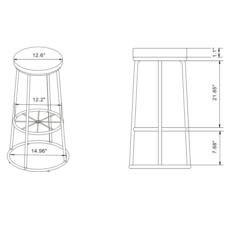 Hassan 33" Bar Stools, Toasted Barnwood
