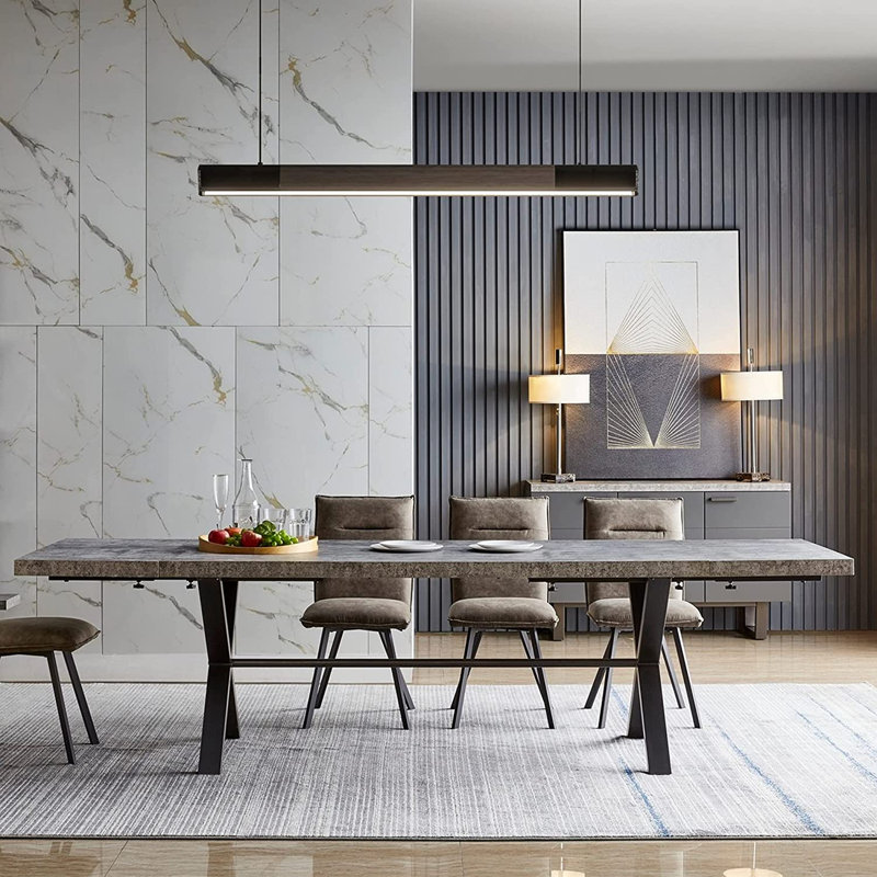Josaiah Extendable Metal Base Dining Table