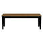 Banc bicolore noir et brun, style moderne, 122 cm x 42 cm x 44 cm, sans dossier, longueur standard, capacité de 113 kg, salle à manger