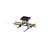 4 - Light Black And Gold Sputnik Linear Semi Flush Mount