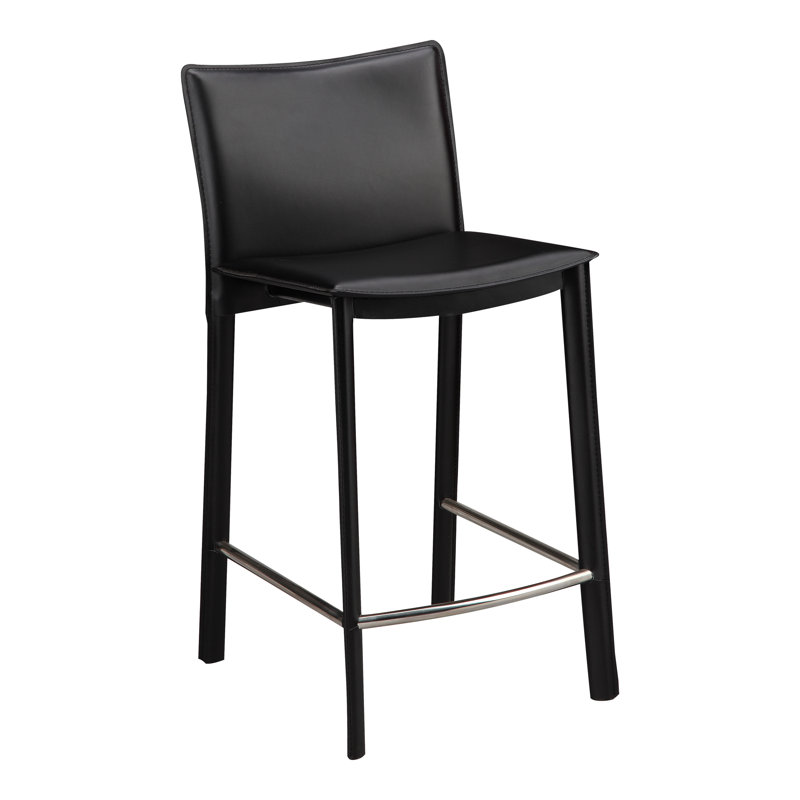 Panca Counter Stool, Cream Faux Leather, Counter Stool (26" Seat Height)