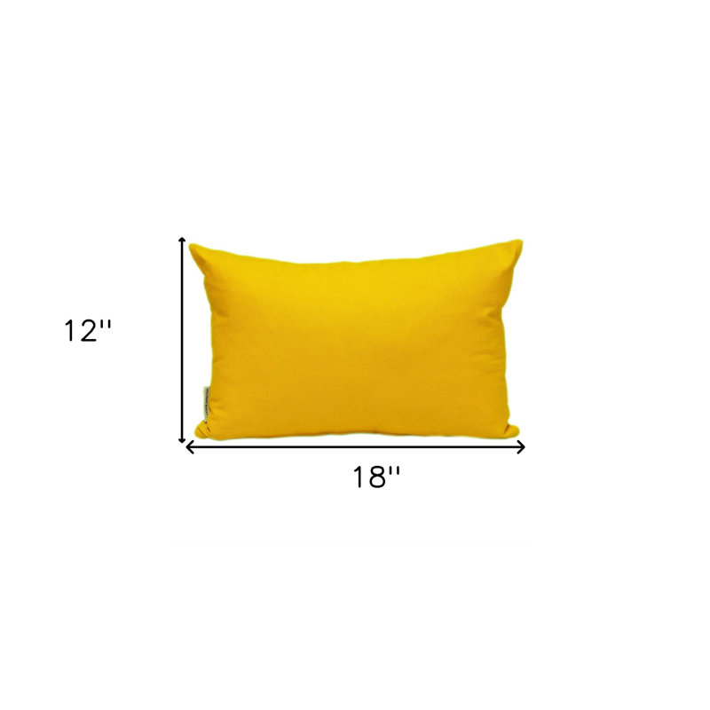 Coussin lombaire 12 po x 18 po en coton jaune
