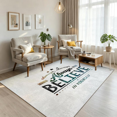 Tapis d'intérieur transparent lavable à la machine, inspirant et inspirant