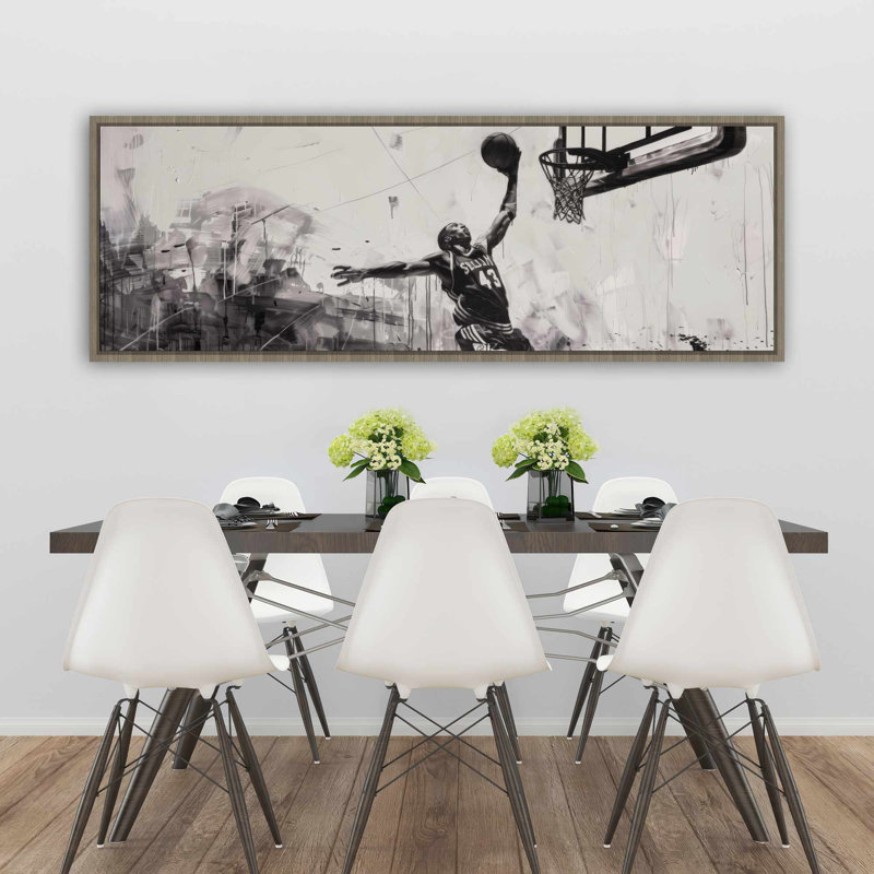 Hoop - Beige Framed Canvas Wall Art for Home Decor