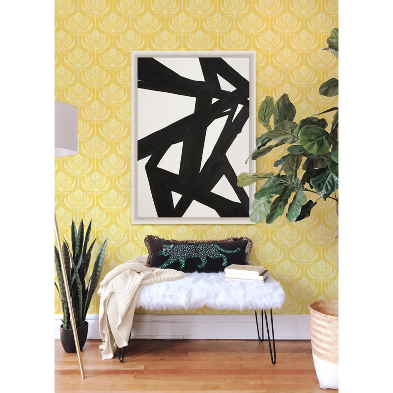 Verdara Ogee Geometric Luxury Wallpaper, Yellow