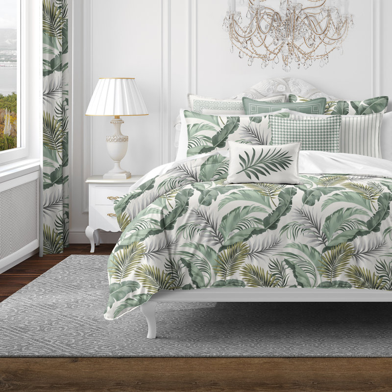 Ensemble de housse de couette 2 pièces Tropical Palms, Housse de couette très grand + 2 très grandes ta