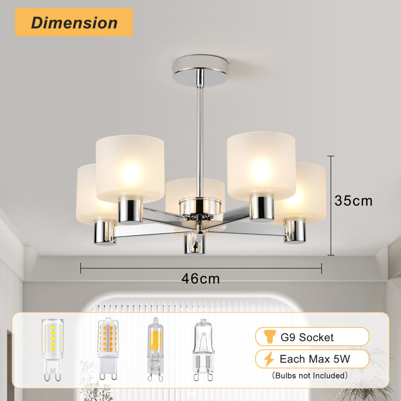 Glass Semi Flush Mount, White