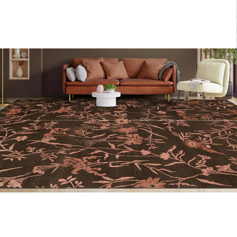 Floral Area Rug, Rectangle 6' x 9'