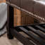 Banc de 60 po avec repose-pieds en cuir, chambre à coucher et salon, brun foncé avec pattes, rangement pour chaussures long, revêtement